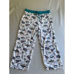 Friends TV Show Pajama Pants Womens XXL White Novelty Print Lounge Sleepwear